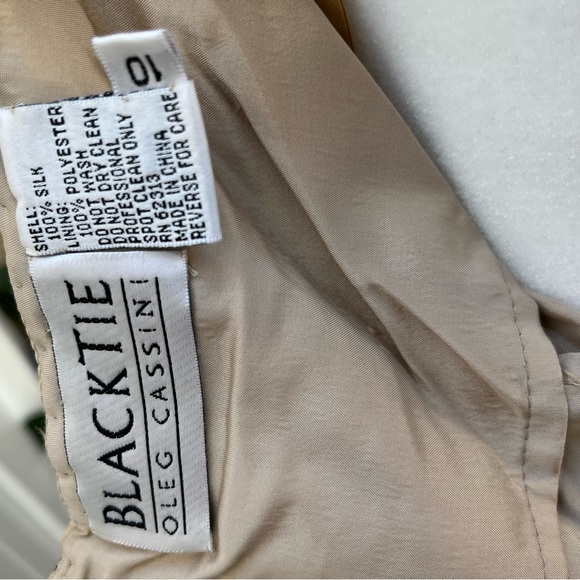 Vintage Oleg Cassini Black Tie Collection Silk Rhinestone Halter Dress Size 10 - Picture 15 of 15